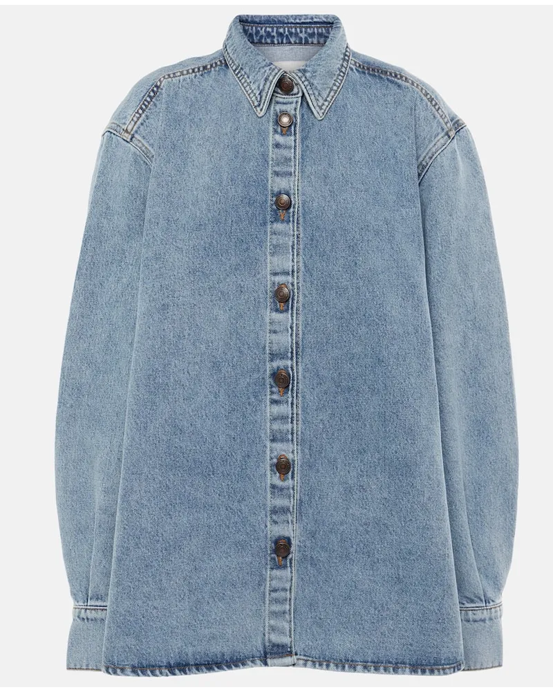 Magda Butrym Oversize-Hemdjacke aus Denim Blau