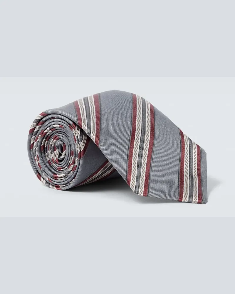 Brunello Cucinelli Krawatte aus Seide Grau