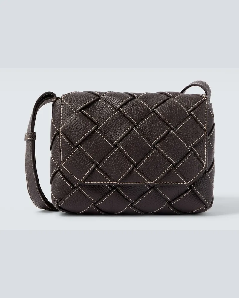Bottega Veneta Messenger Bag Diago aus Leder Braun