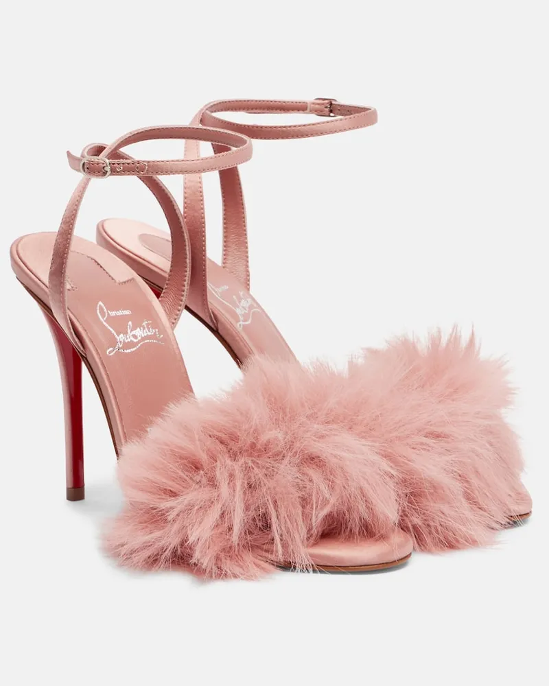 Christian Louboutin Sandalen Patchoulina 100 aus Satin Rosa