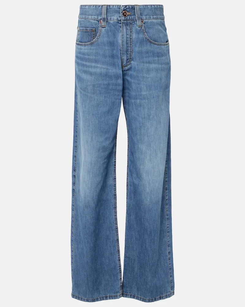 Brunello Cucinelli Mid-Rise Straight Jeans Blau