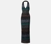 Robe aus Häkelstrick mit Pailletten