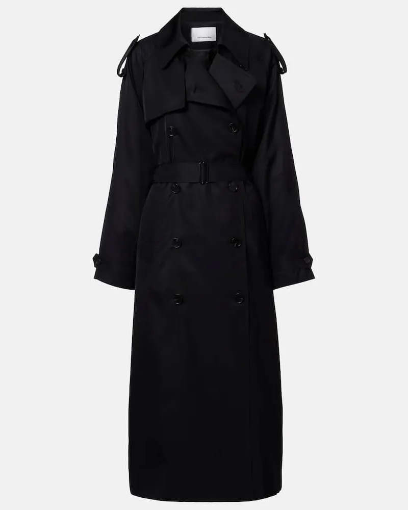 FRANKIE Shop Trenchcoat Veyron aus Twill Schwarz