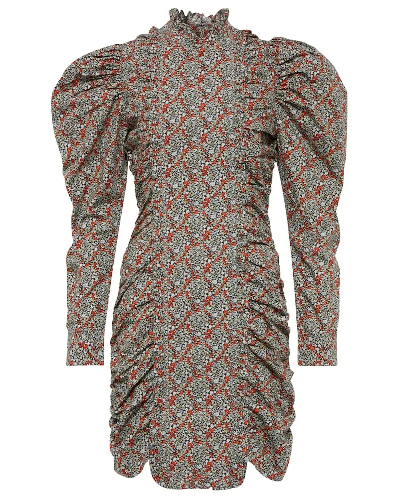 Ganni Minikleid aus Baumwollpopeline Multicolor