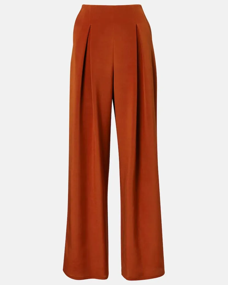 Max Mara Weite Hose Palude aus einem Seidengemisch Orange