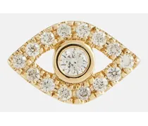 Einzelner Ohrring Evil Eye aus 14kt Gelbgold mit Diamanten
