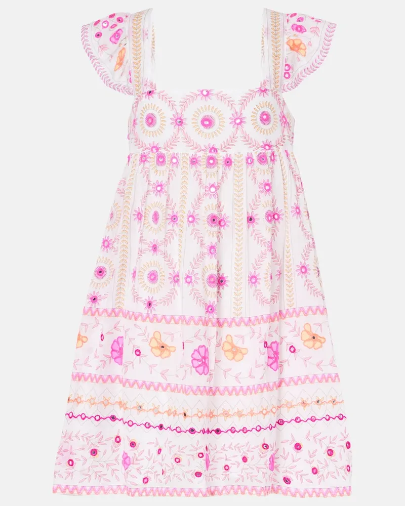 Juliet Dunn Besticktes Minikleid aus Baumwolle Multicolor