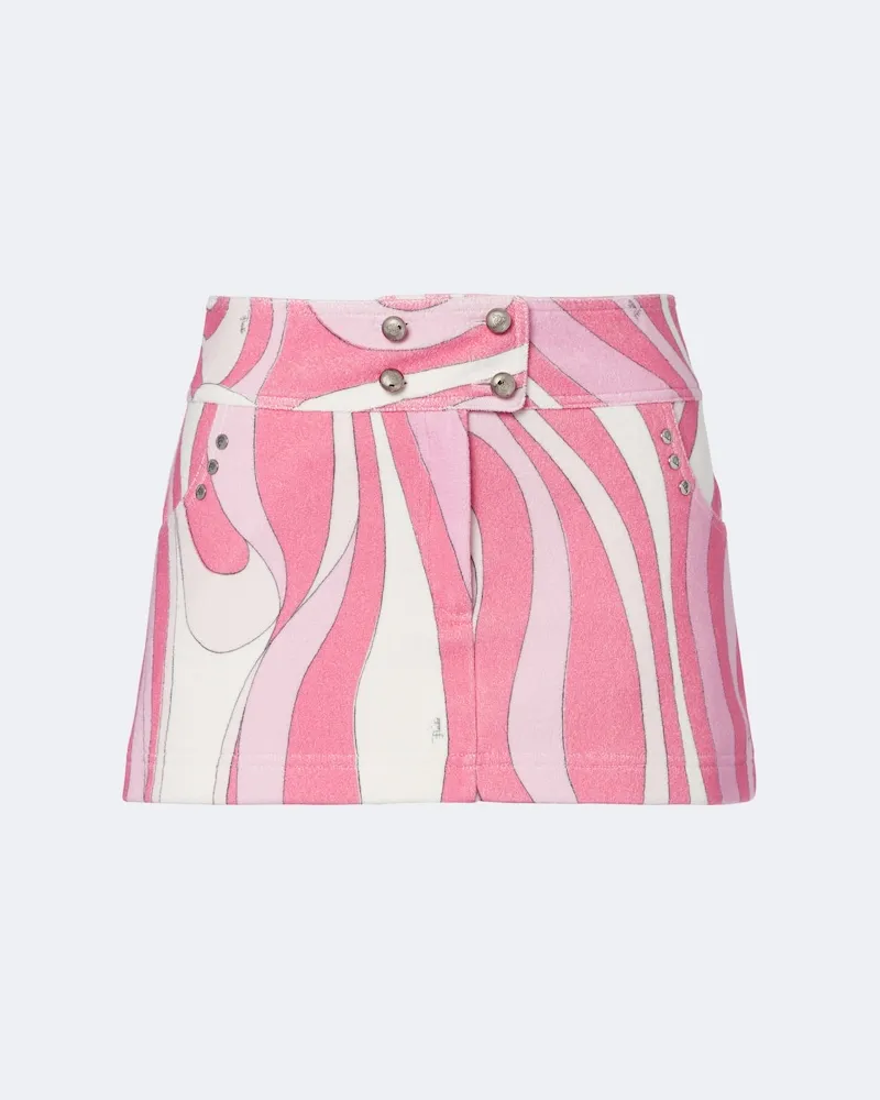 Emilio Pucci Minirock Marmo aus Frottee Rosa