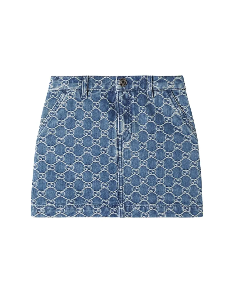 Gucci Jeansrock GG Canvas Blau