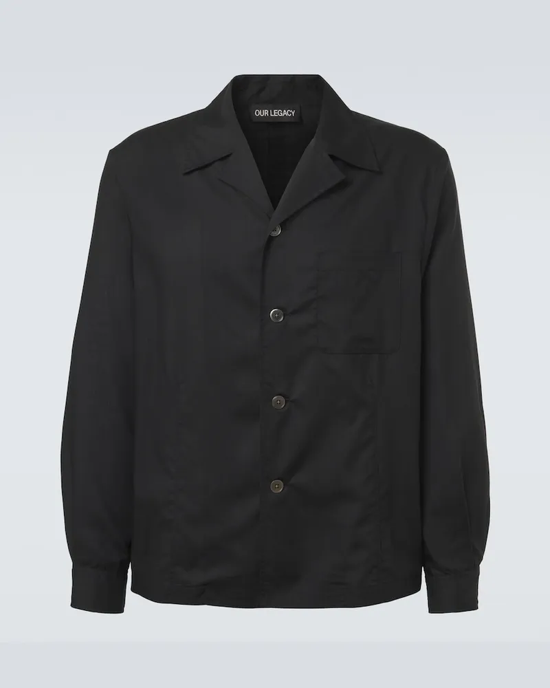 Our Legacy Hemd aus Schurwolle Schwarz