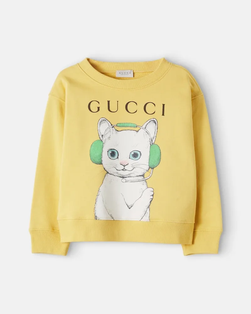 Gucci Sweatshirt aus Baumwoll-Jersey Gelb
