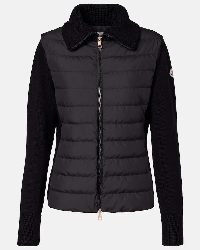 Moncler Daunenjacke mit Schurwolle Schwarz