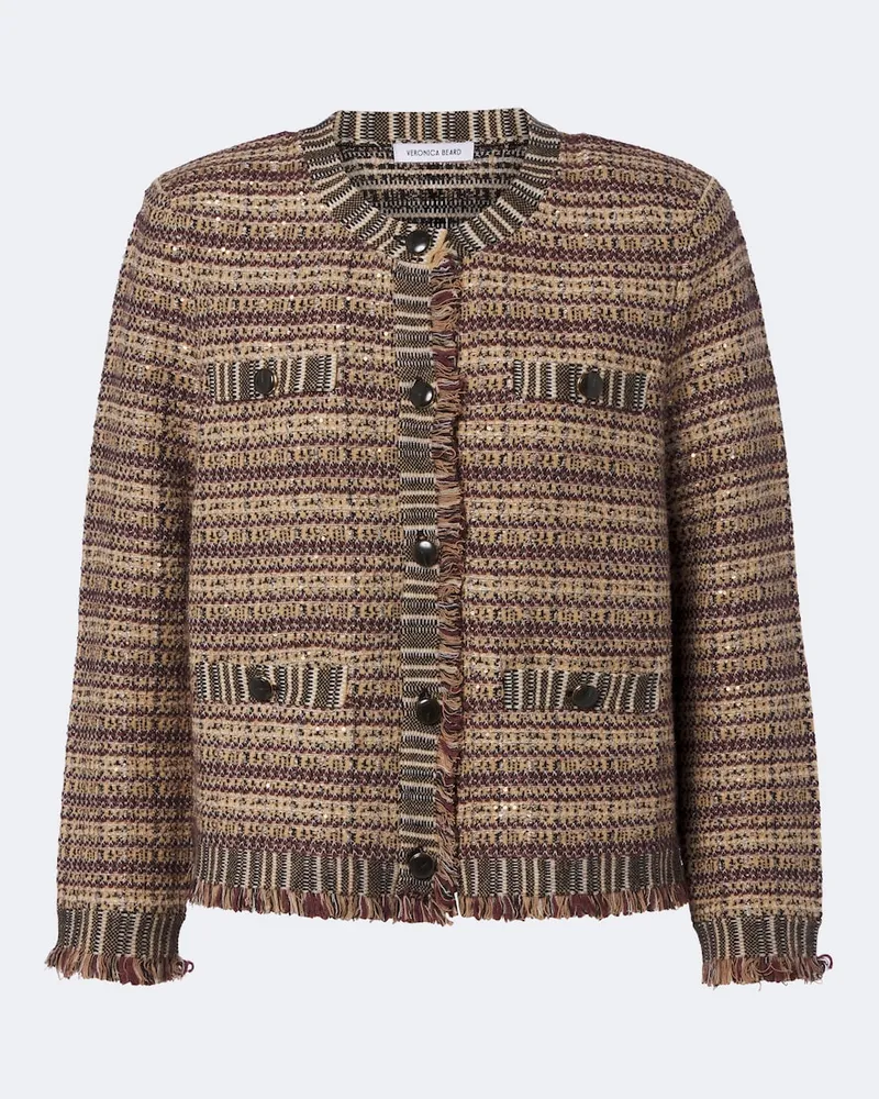 Veronica Beard Cropped-Jacke Sariyah aus Bouclé-Tweed Multicolor