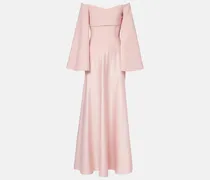 Off-Shoulder-Robe Rina aus Crêpe und Satin
