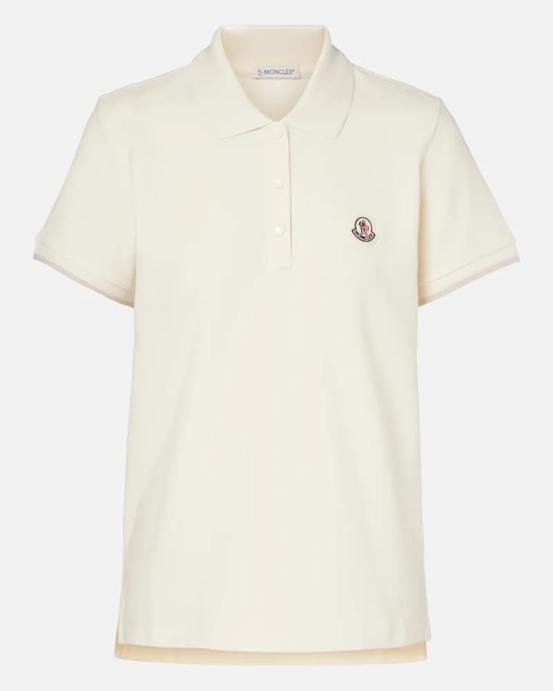 Moncler Polohemd aus Baumwoll-Piqué Weiß