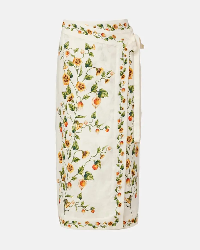 AGUA BENDITA Pareo Luna aus Leinen Weiß