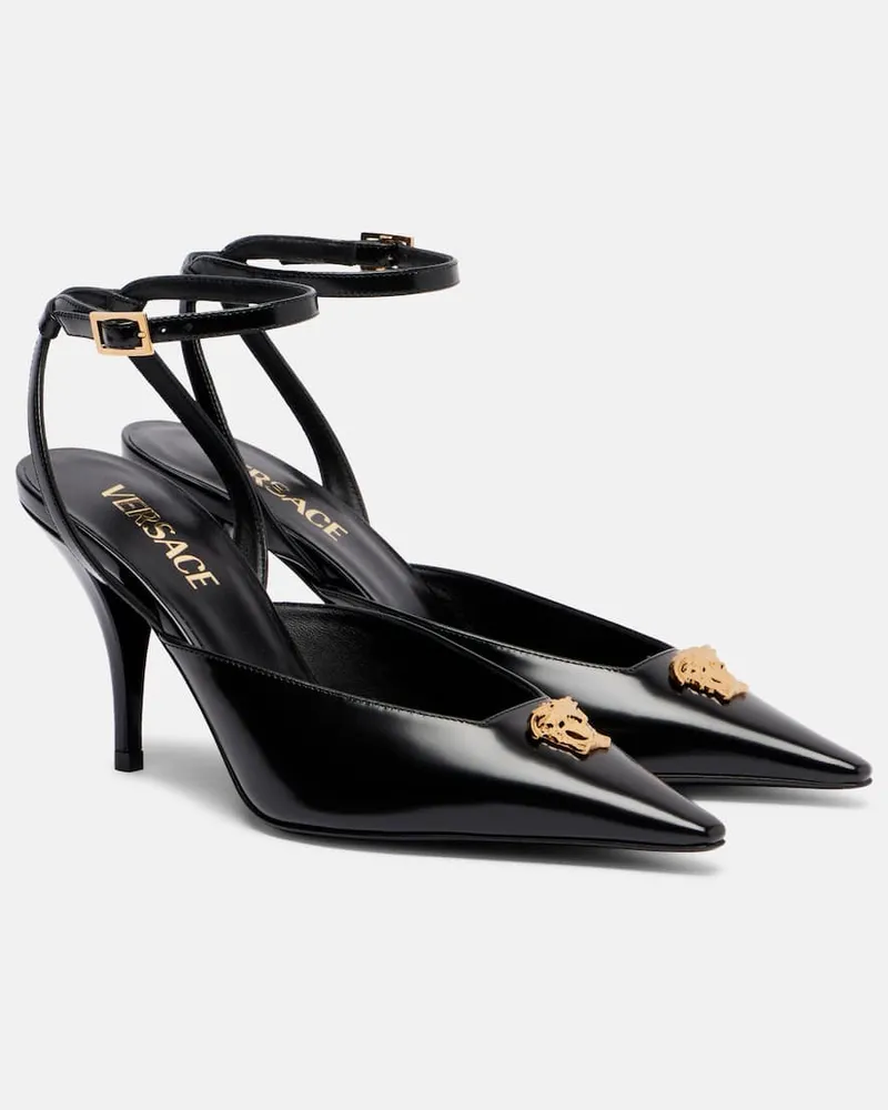 Versace Pumps La Medusa 85 aus Leder Schwarz