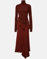 Victoria Beckham Midikleid aus Wolle und Crepe Rot