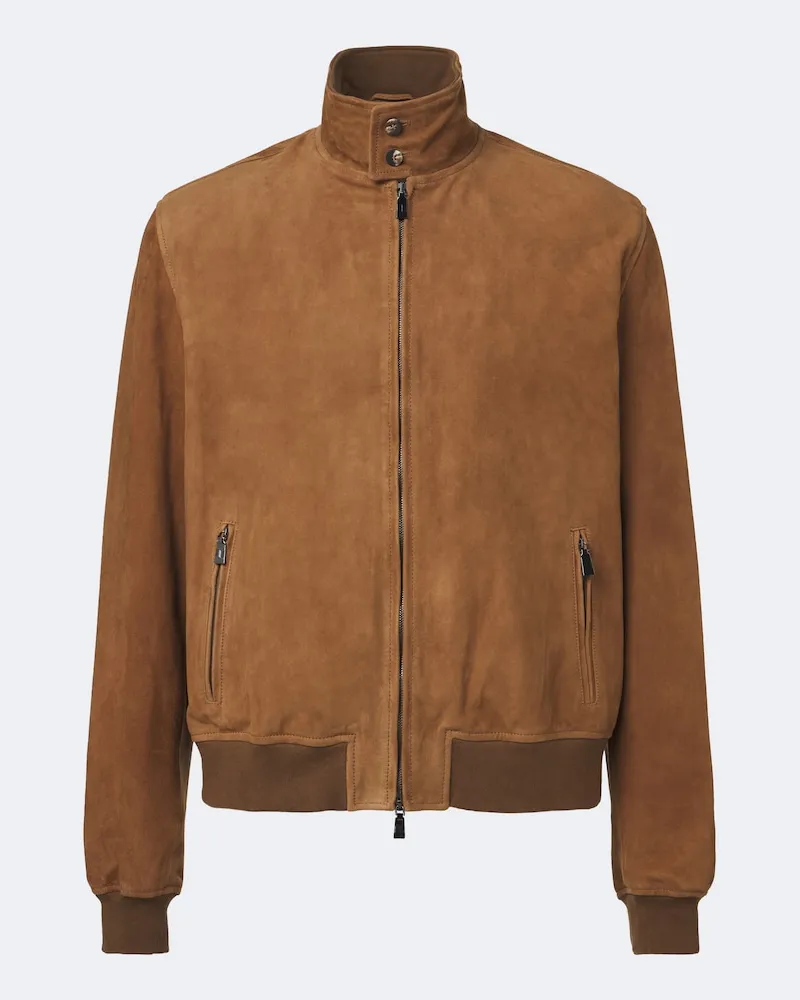 Frescobol Carioca Jacke Canela aus Veloursleder Braun