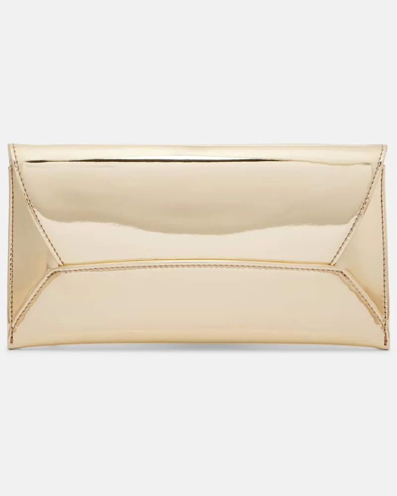 Aquazzura Clutch Envelope aus Metallic-Leder Gold