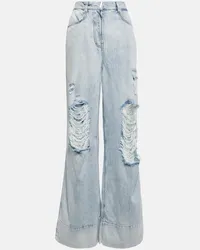 Givenchy Distressed Wide-Leg Jeans Blau