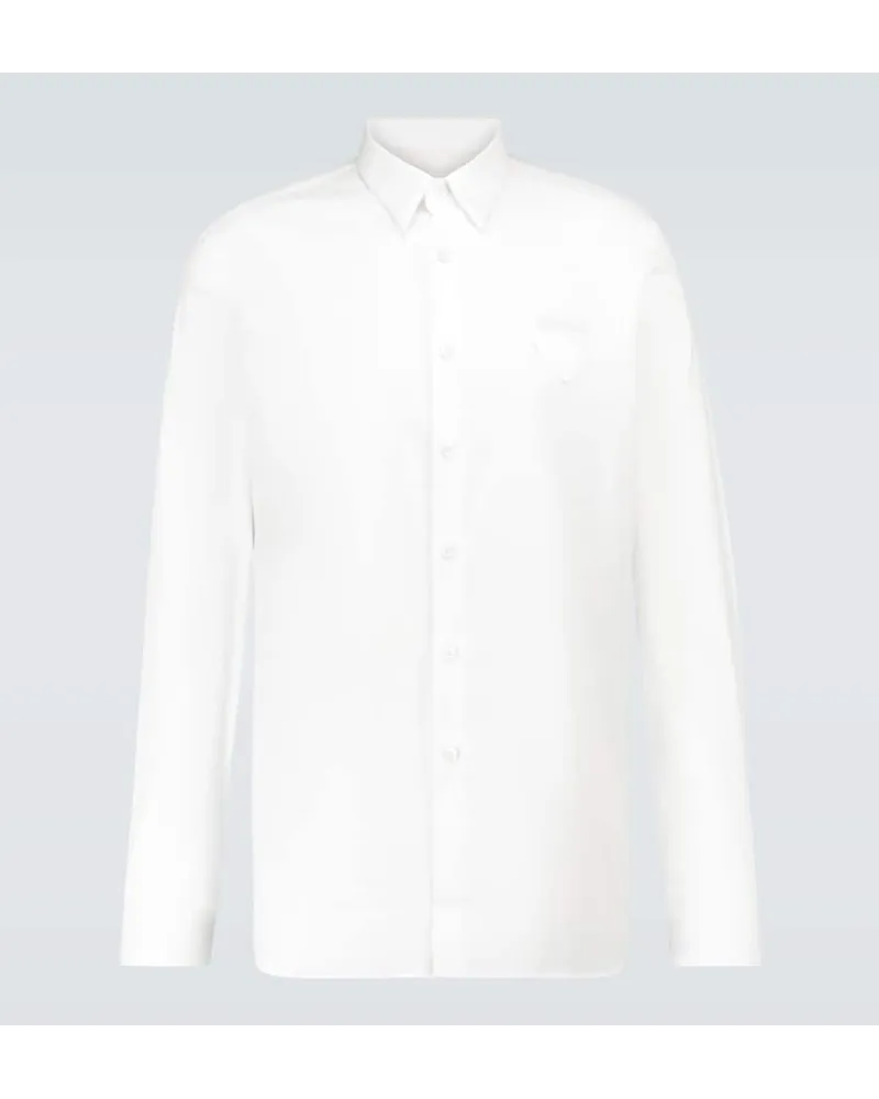 Prada Hemd aus einem Baumwollgemisch Weiss