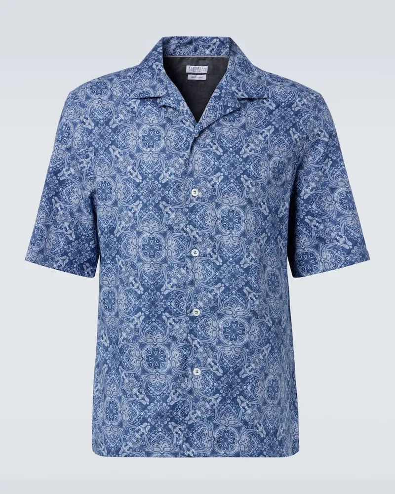 Brunello Cucinelli Hemd aus Baumwolle Blau