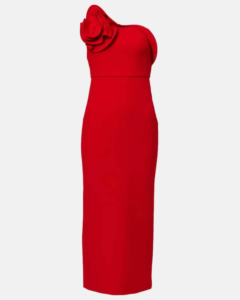 Roland Mouret Midikleid aus Crêpe Rot
