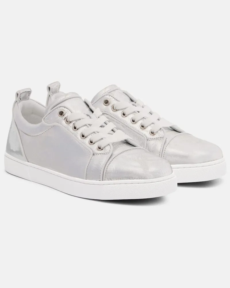 Christian Louboutin Sneakers Louise Orlato aus Metallic-Leder Silber