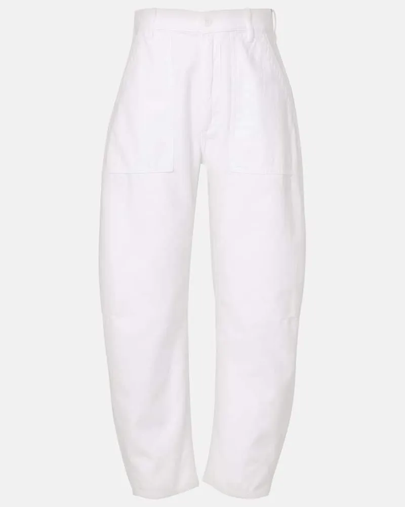 Ralph Lauren High-Rise Barrel Jeans Weiß