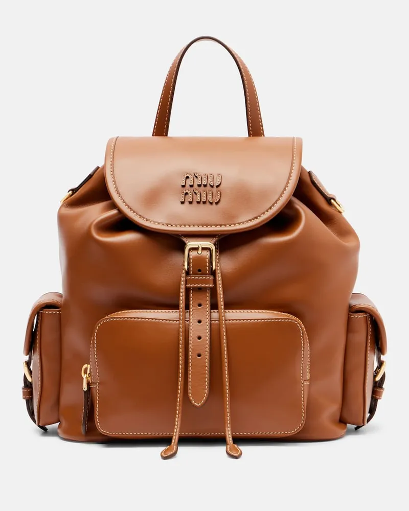 Miu Miu Rucksack aus Leder Braun