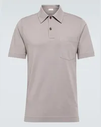 Dries van Noten Polohemd aus Baumwoll-Jersey Grau