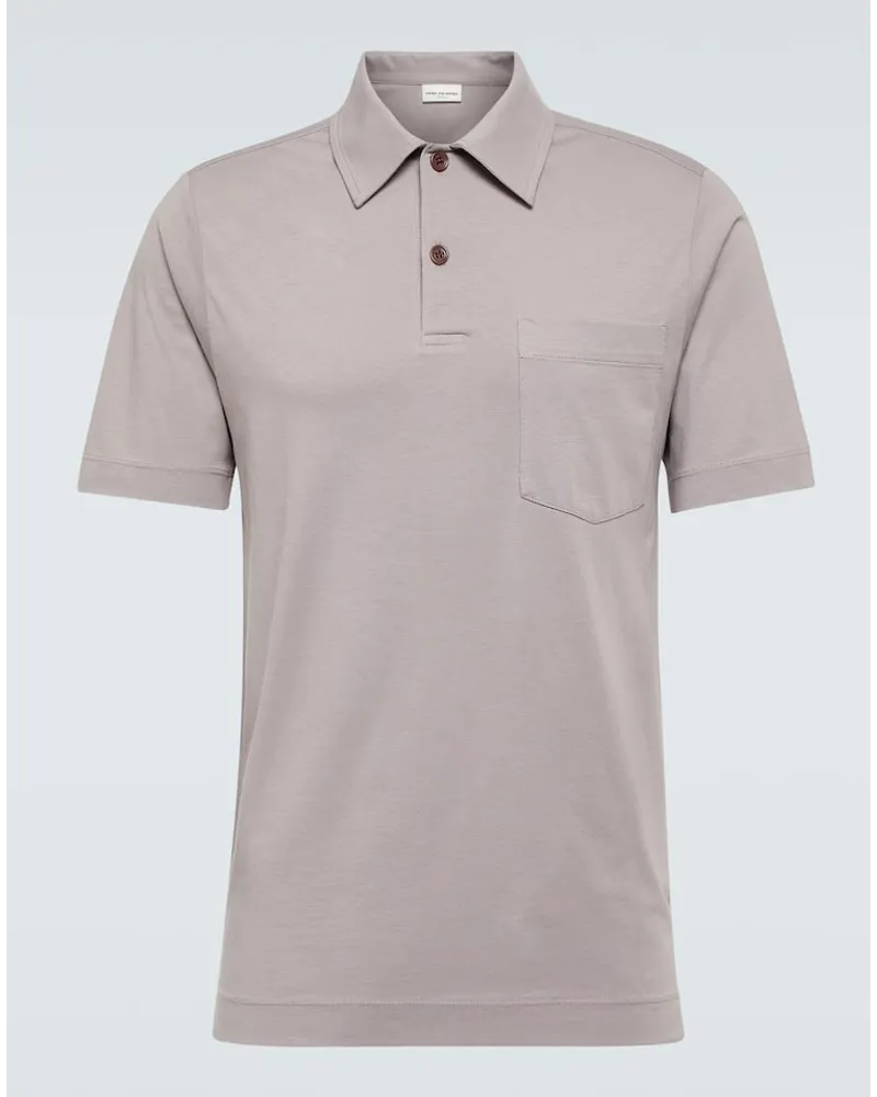 Dries van Noten Polohemd aus Baumwoll-Jersey Grau