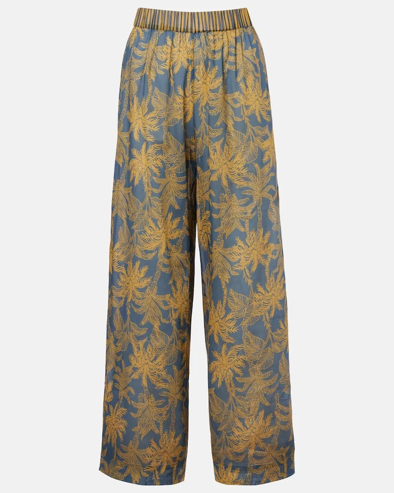 Eres Weite Hose Itinérant aus Baumwoll-Voile Blau