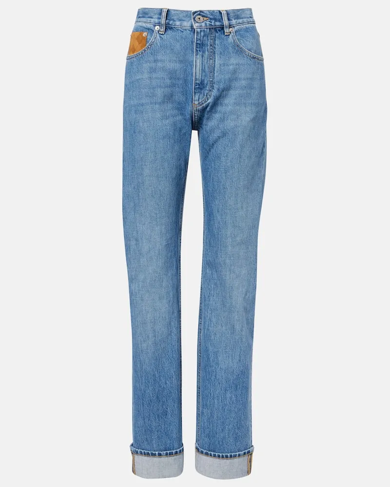 Bottega Veneta High-Rise Straight Jeans Blau