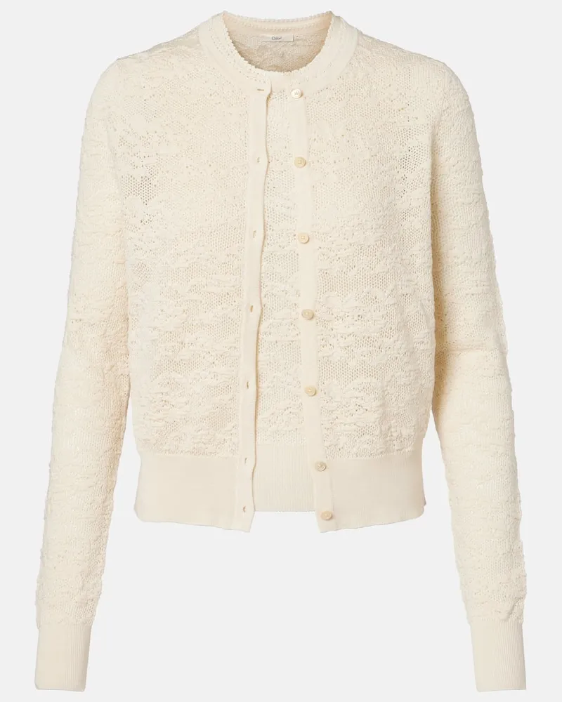 Chloé Chloé Set aus Top und Cardigan aus Baumwolle und Seide Weiß