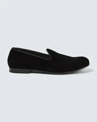 Giorgio Armani Slip-Ons aus Samt Schwarz