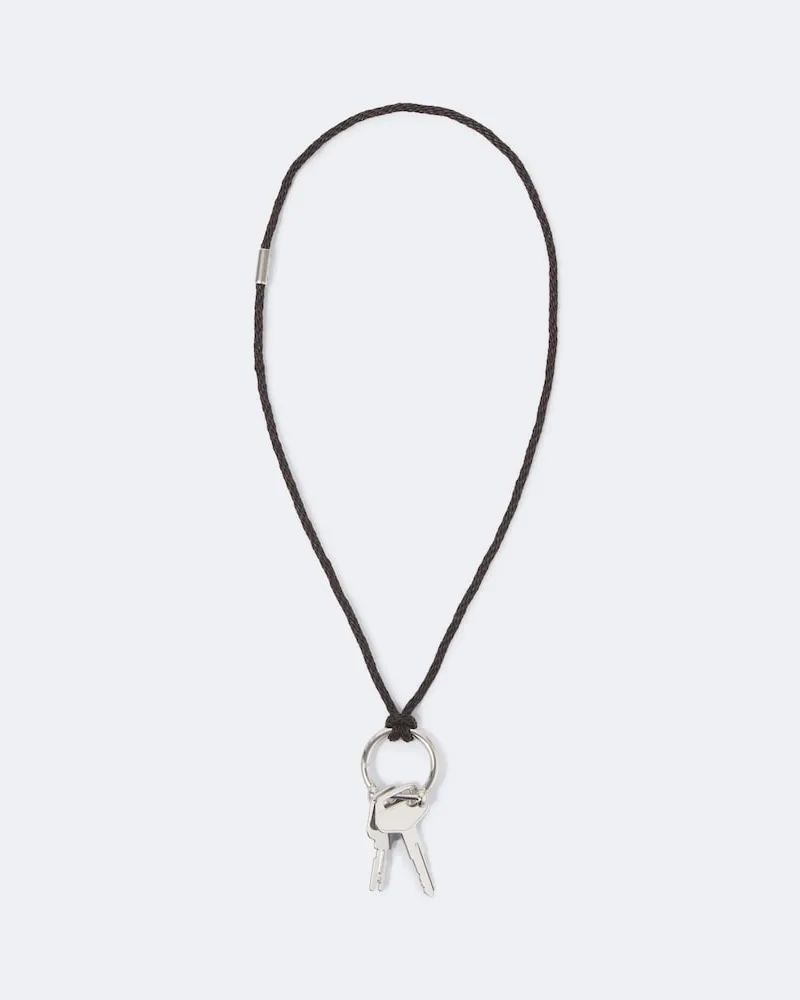 Christophe Lemaire Halskette mit Leder Silber