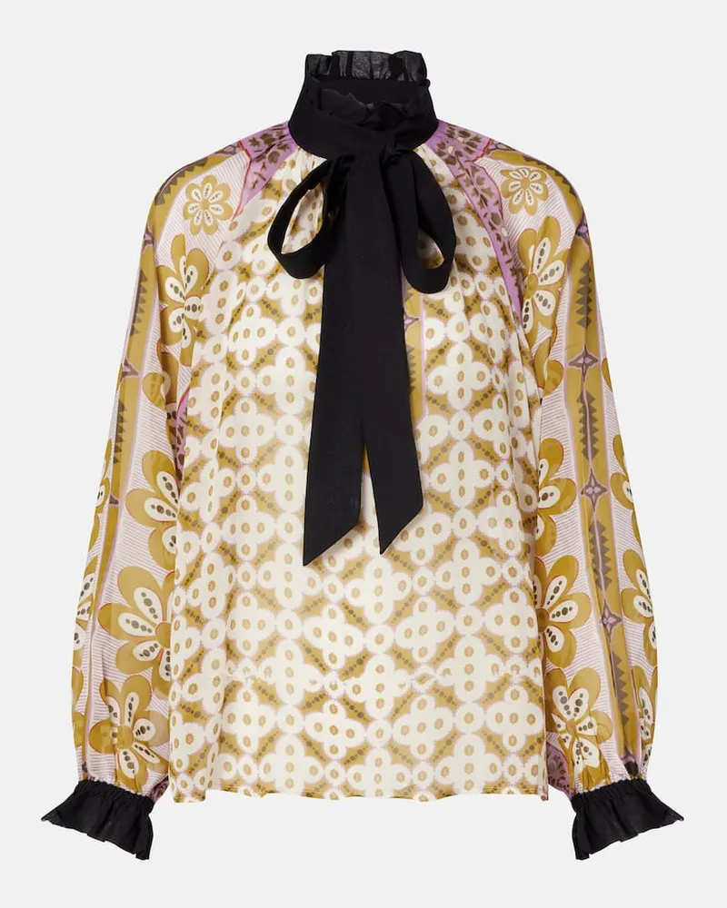 La DoubleJ Schluppenbluse Cerere aus Seide Multicolor