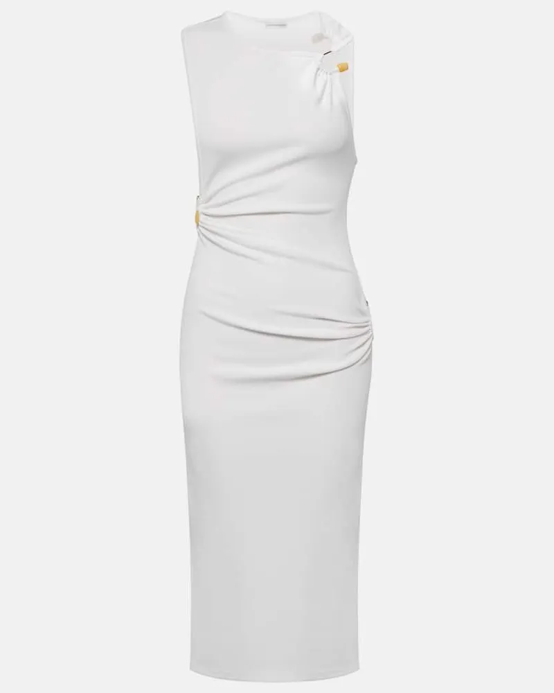 Christopher Esber Midikleid Callisto Trinity aus Jersey Weiß