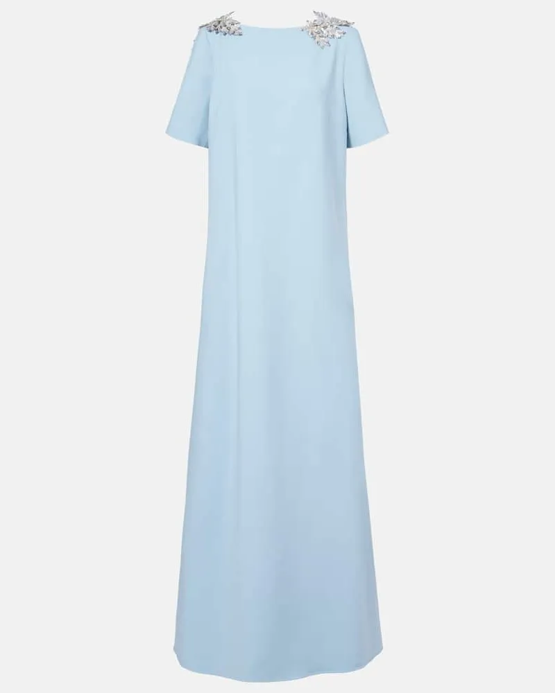 Oscar de la Renta Robe Fern mit Pailletten Blau