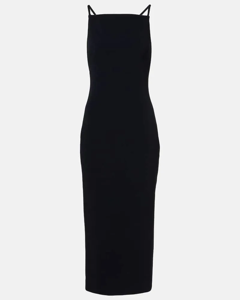 Givenchy Midikleid Sliced aus Crêpe Schwarz