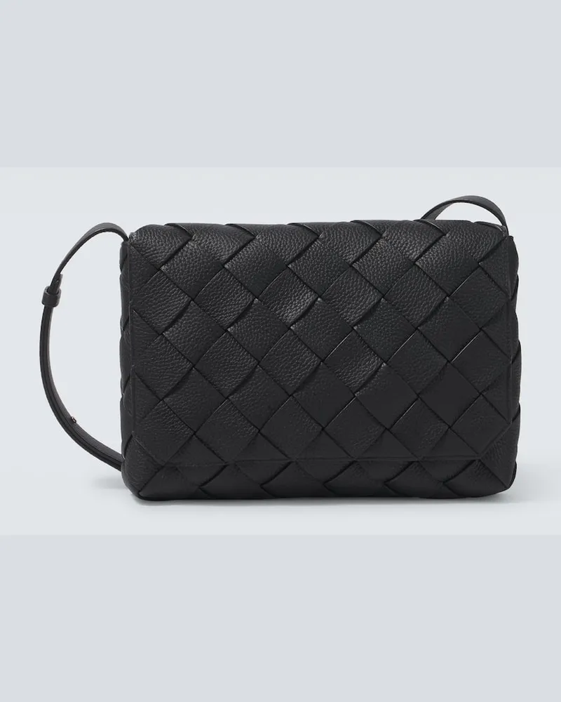 Bottega Veneta Messenger Bag Diago Large aus Leder Schwarz