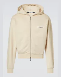 Jacquemus Kapuzenjacke Le Hoodie Gros Grain aus Baumwolle Beige