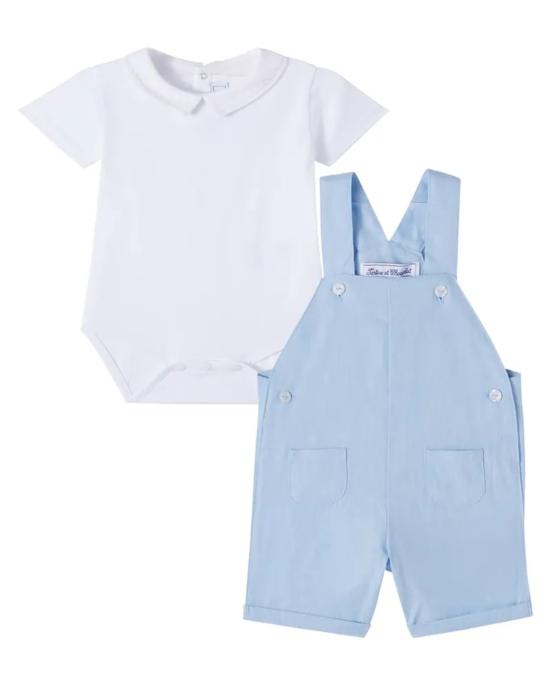 Tartine et Chocolat Baby Set aus Body und Latzhose Blau