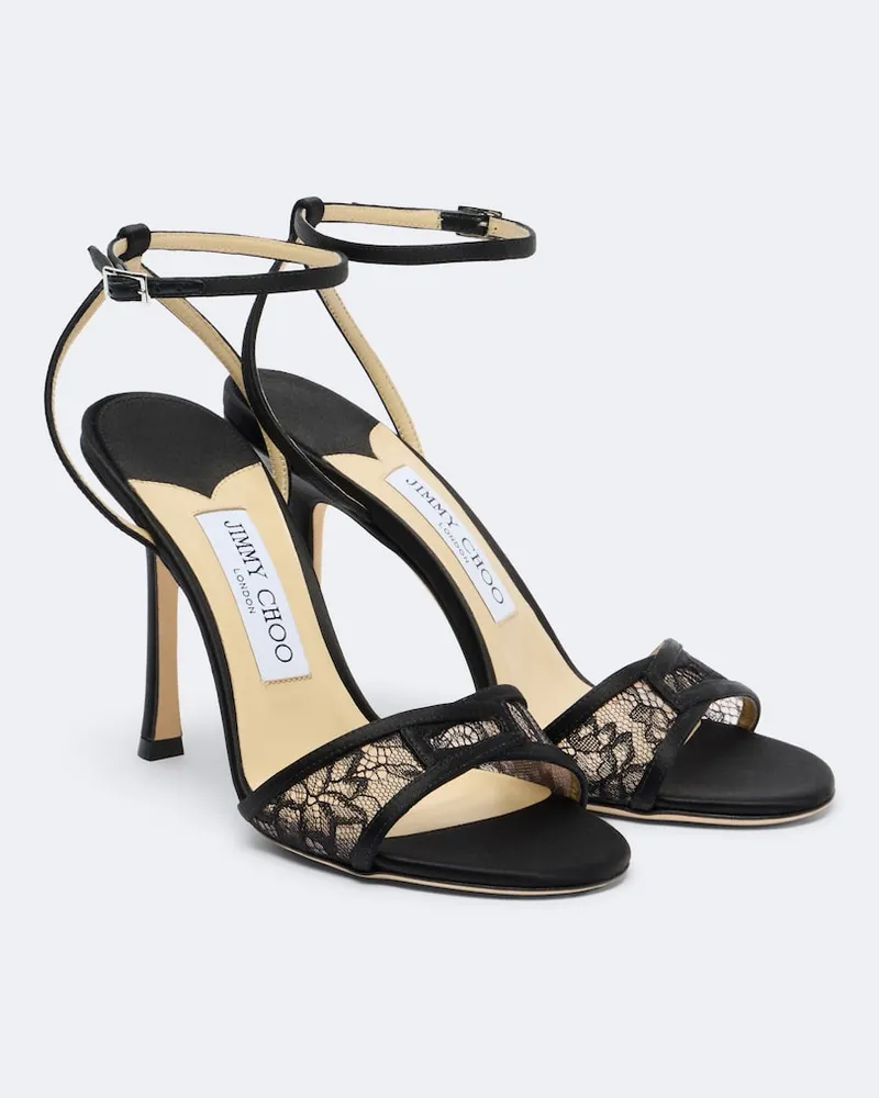 Jimmy Choo Sandalen Leo mit Spitze Schwarz