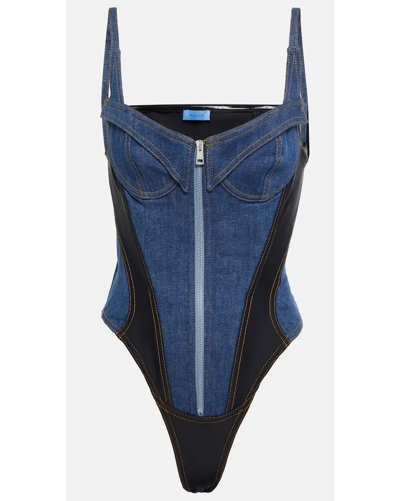 Thierry Mugler Body aus Denim Multicolor