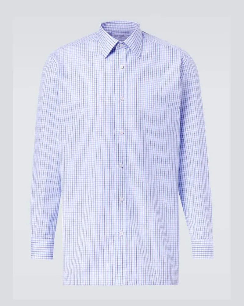 Charvet Hemd aus Baumwollpopeline Blau