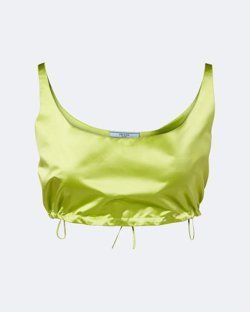 Prada Cropped-Top aus Seiden-Duchesse Grün