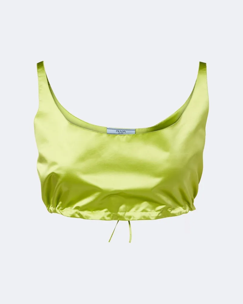Prada Cropped-Top aus Seiden-Duchesse Grün